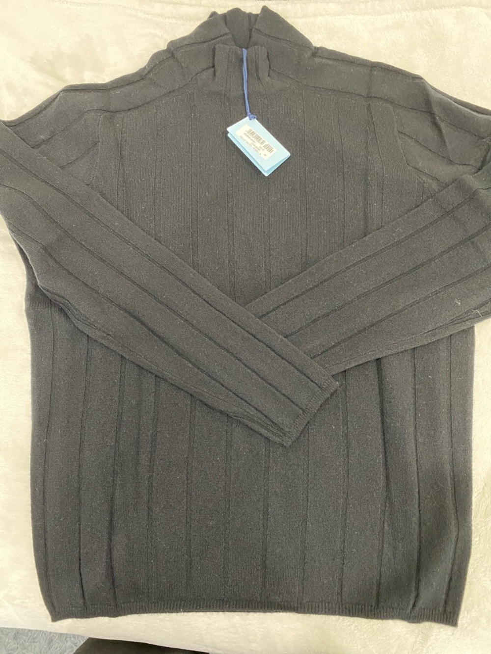 Malo Men's Black Ribbed Mockneck sweater Pullover